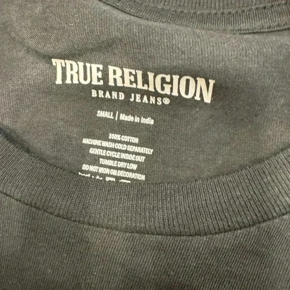 True religion long sleeve black sidebar tee shirt size small budha graphic